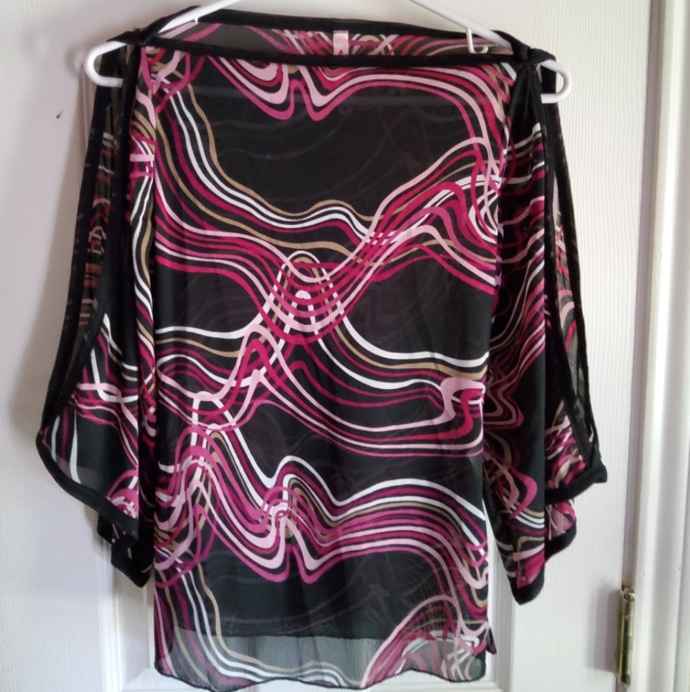 Open shoulder sheer top